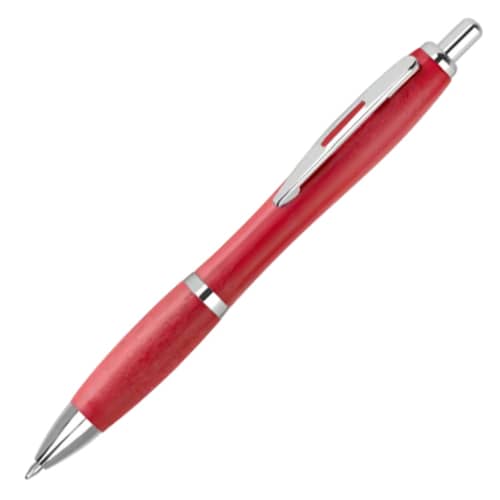 UK Branded Contour Colour Wheat Straw Ballpens in Red from Total Merchandise