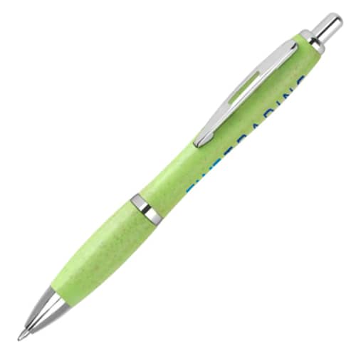 Promotional Promotional Contour Colour Wheat Straw Ballpens in Green from Total Merchandise