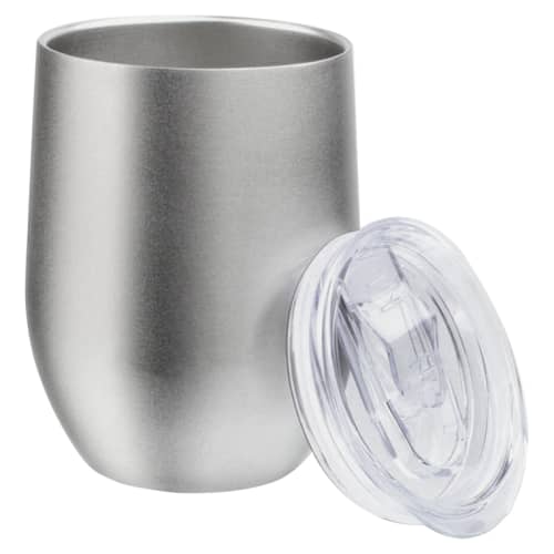 Uk engraved Express Flow Travel Cups in showing the sip lid to the side