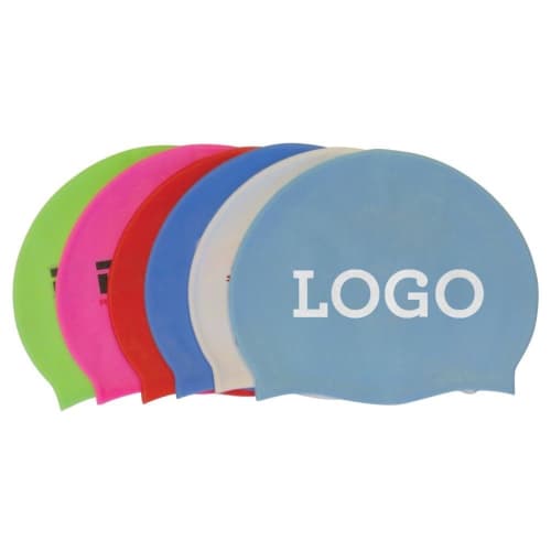 Custom branded Swimming Hats with a design from Total Merchandise