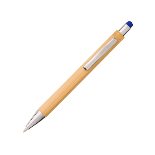 Personalisable Eco-friendly Ballpen in Bamboo/Blue from Total Merchandise