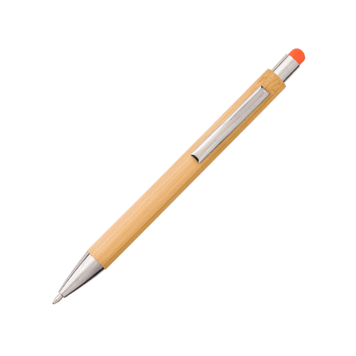 Custom branded Eco-friendly Ballpen in Bamboo/Orange from Total Merchandise