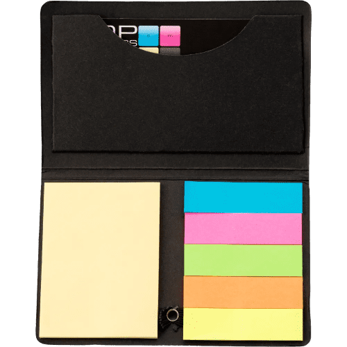 An image of the Promotional Sticky Note Booklet showing you what is included inside
