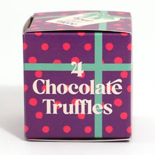 Custom branded Chocolate Truffles Eco Maxi Cube  with a full-colour printed design from Total Merchandise