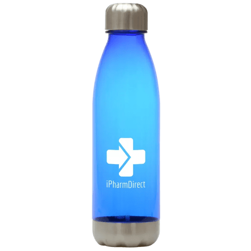 Custom Branded 650ml Rpet And Recycled Stainless Steel Bottle in Blue from Total Merchandise