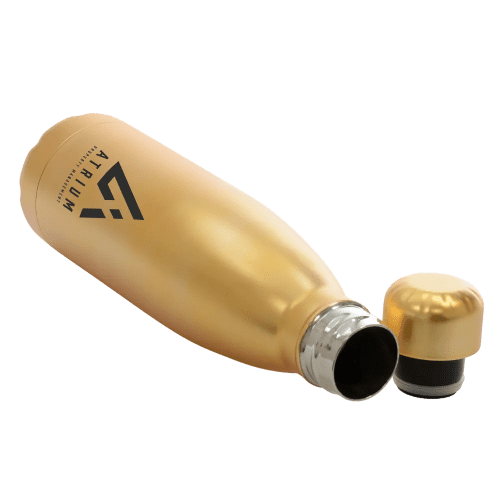 Promotional Ashford Oscar gold Bottle with a design from Total Merchandise