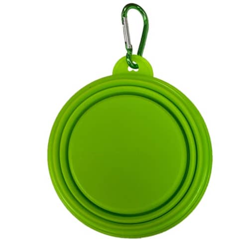 Custom printed Collapsible Dog Bowls With Carabiner Clip in Green from Total Merchandise