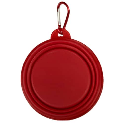 Personalisable Collapsible Dog Bowls With Carabiner Clip in Red from Total Merchandise