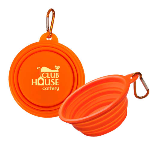 Logo branded Collapsible Dog Bowls With Carabiner Clip in Orange from Total Merchandise