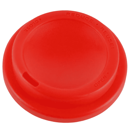 The top of the lid of the Haddon Reusable Coloured Lid Coffee Cups with a design from Total Merchandise