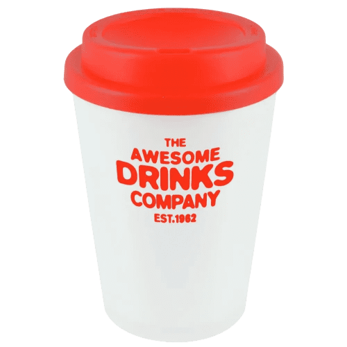Branded Haddon Reusable Coloured Lid Coffee Cups with a design from Total Merchandise - Red