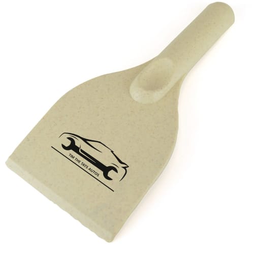 Custom Branded Bamboo PP Ice Scraper with a printed design from Total Merchandise - Natural