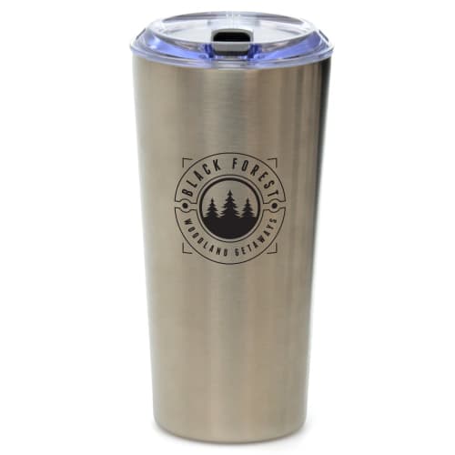 Logo branded Annika Stainless Steel Travel Cup with a design from Total Merchandise - Silver