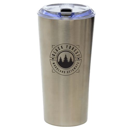 Logo branded Annika Stainless Steel Travel Cup with a design from Total Merchandise - Silver