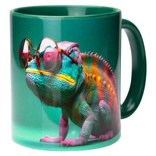 Custom branded Two-Tone Sublimation Mug in White/Green printed with your company logo