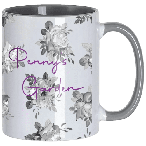 Two Tone Full Colour Mug in Grey/White