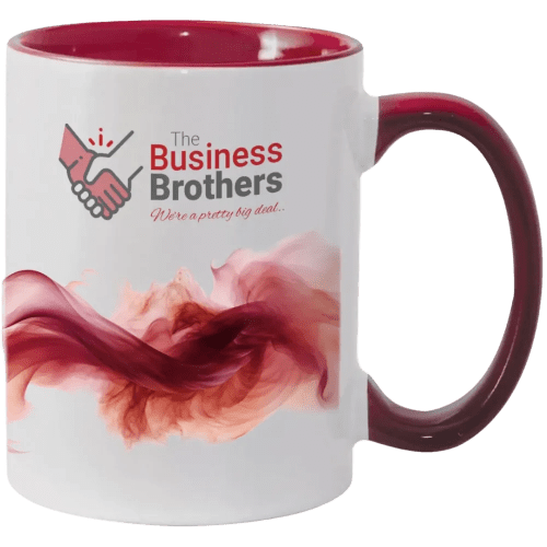 Two Tone Full Colour Mug in Maroon/White
