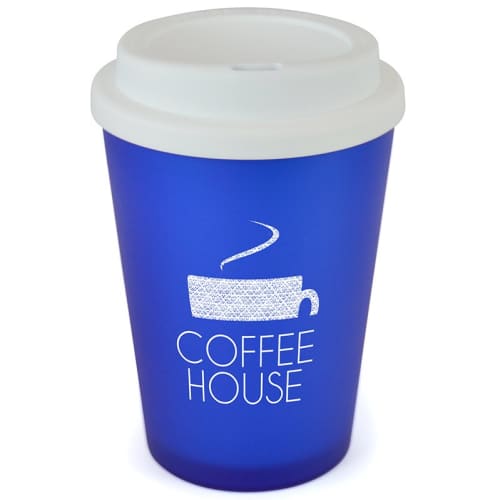 Logo branded addon Reusable Cofee Cup with a design from Total Merchandise - Blue