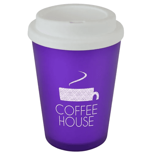 Branded Hadon Reusable Coffee Cups with a design from Total Merchandise - Purple