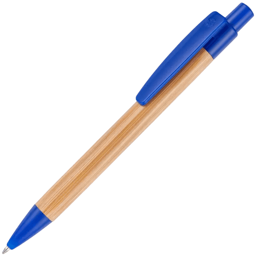 Promotional Sumo Bamboo Ballpen with a printed design from Total Merchandise - Blue