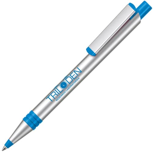 Personalised Recycled Aluminium Ballpen with a design from Total Merchandise - Cyan