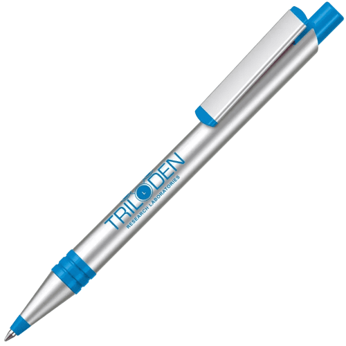 Personalised Recycled Aluminium Ballpen with a design from Total Merchandise - Cyan