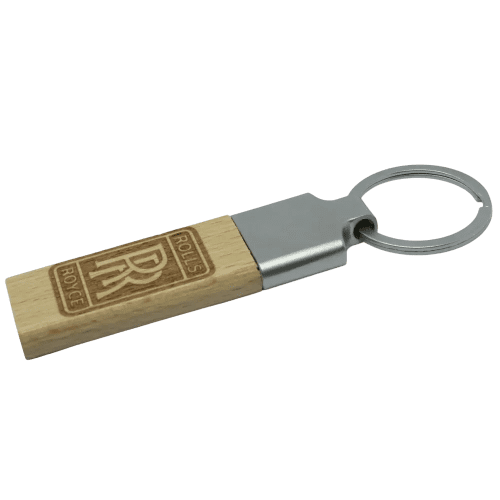 Logo branded Executive Wooden Keyring with a design from Total merchandise