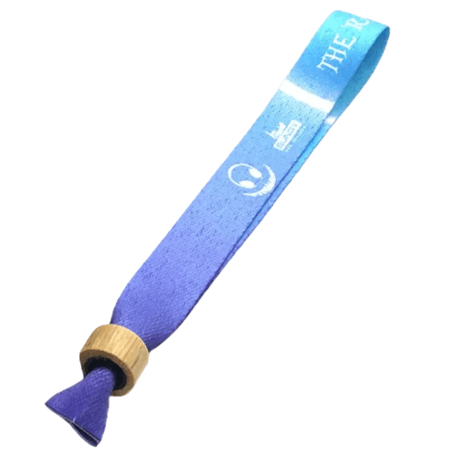 Logo branded 15mm RPET Festival Style Fabric Wristbands with a design from Total Merchandise