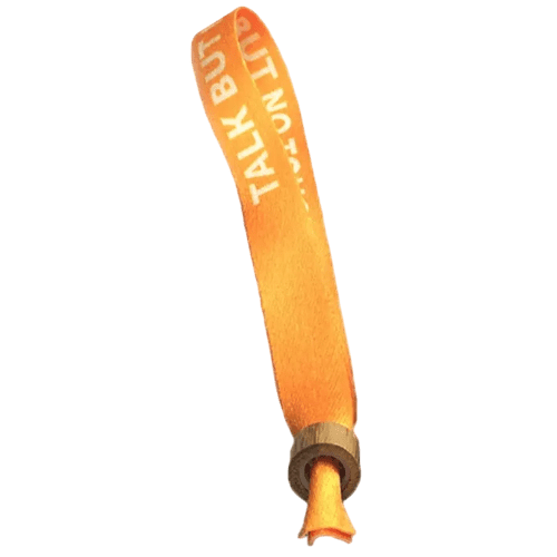 Logo branded 15mm RPET Festival Style Fabric Wristbands with a design from Total Merchandise