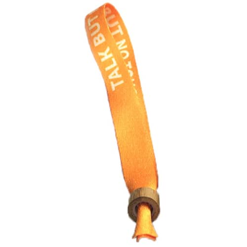 Logo branded 15mm RPET Festival Style Fabric Wristbands with a design from Total Merchandise