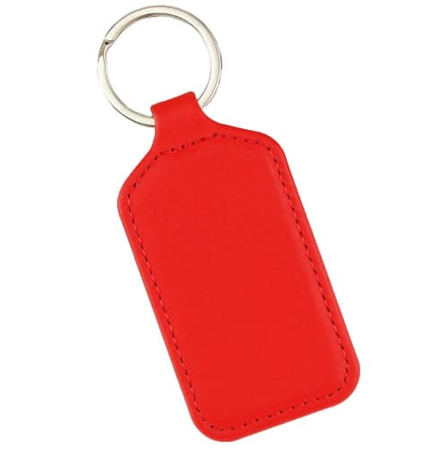 Logo branded RPET Rectangle Key Fob with a design from Total Merchandise - Red