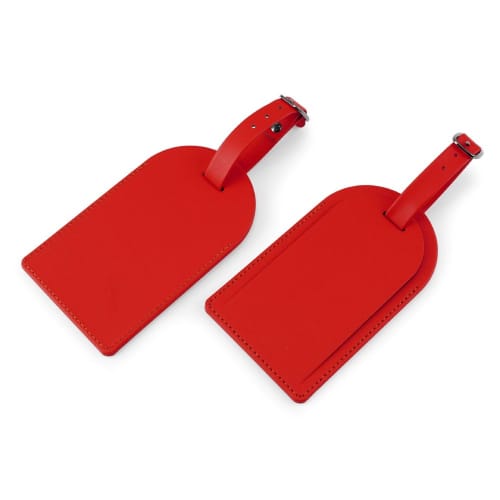 Logo-printed Recycled Luggage Tag in Red from Total Merchandise