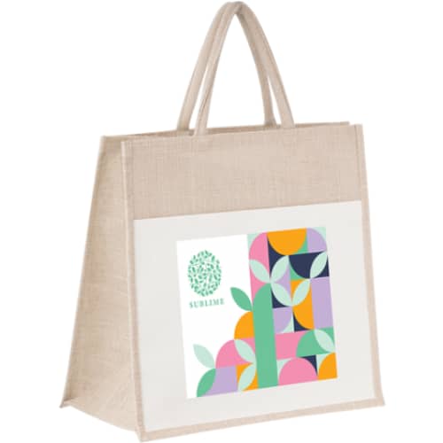 Promotional Natural Windsor Jute Shopper printed with your design from Total Merchandise