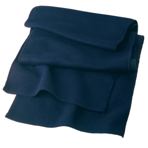 An individual image of the blue fleece scarf from Total Merchandise