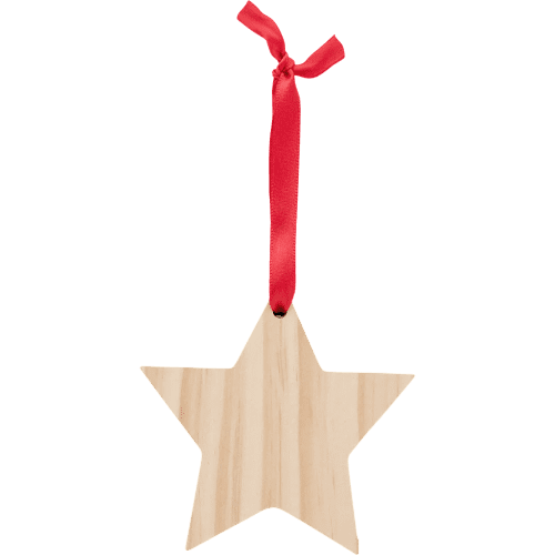 Branded Wooden Star Shaped Hanging Decorations are ideal for the festive season