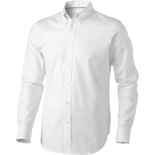 Long Sleeve Men's Oxford Shirt in White