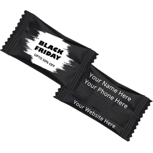 Single Colour Printed Wrapped Chewy Mentos Mints in Black