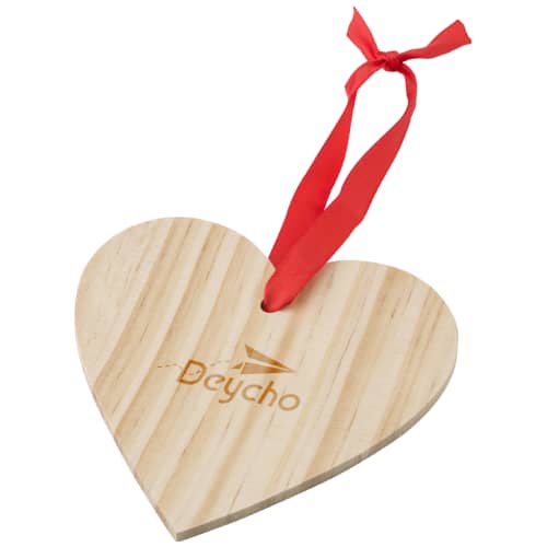 Promotional Wooden Heart Shaped Hanging Decorations from Total Merchandise