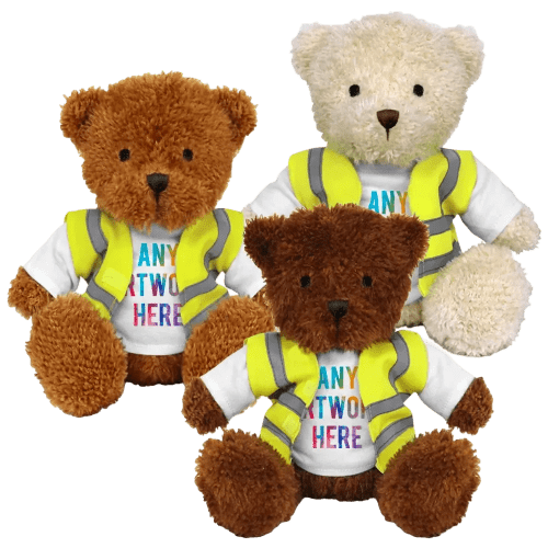 Custom 18cm James Bears with Hi-Vis Jacket from Total Merchandise