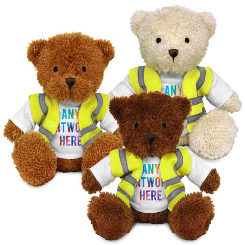 Custom 18cm James Bears with Hi-Vis Jacket from Total Merchandise