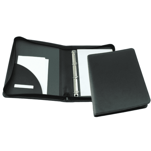 Promotional Como Recycled A4 Ziped ring binder with a design from Total Merchandise