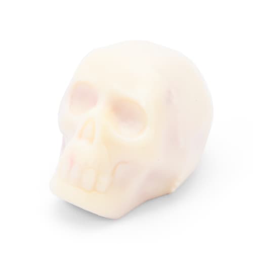 The White Chocolate Skulls that are included inside the logo printed box from Total Merchandise