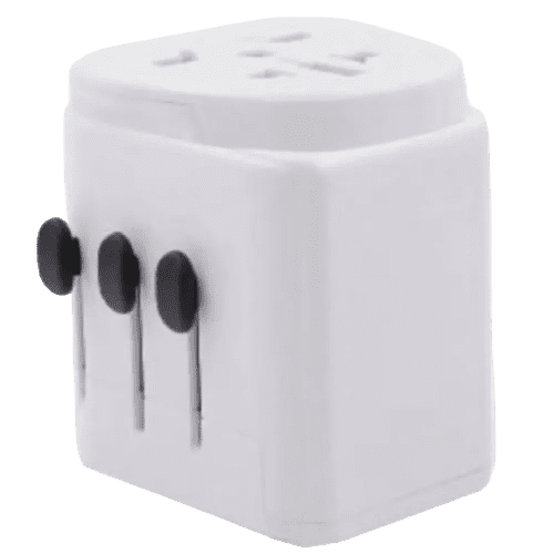 Promotional printed Mondo Travel Adaptor with a spot colour design from Total Merchandise