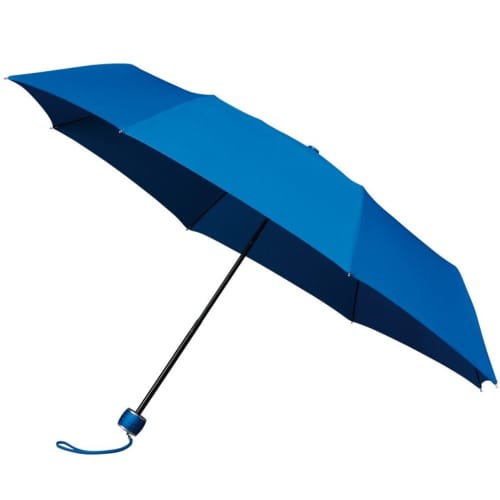 Promotional printed Mini Max Windproof Folding Umbrella with a design from Total Merchandise - Blue