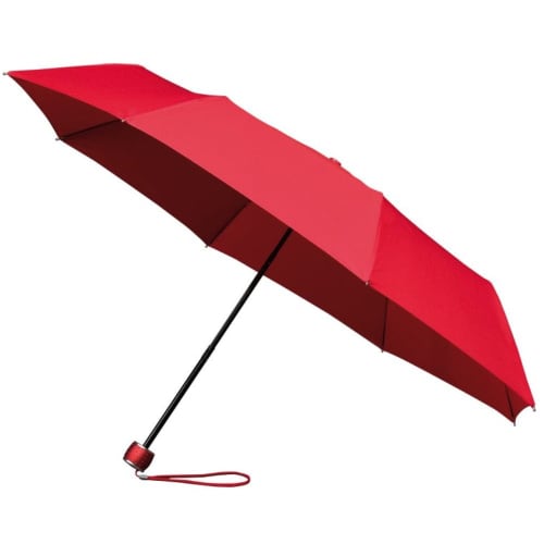 Custom branded Mini Max Windproof folding Umbrella with a design from Total Merchandise - Red