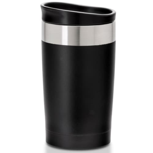 Logo branded Arusha Recycled Stainless Steel 350ml Coffee Cup with a design from Total Merchandise