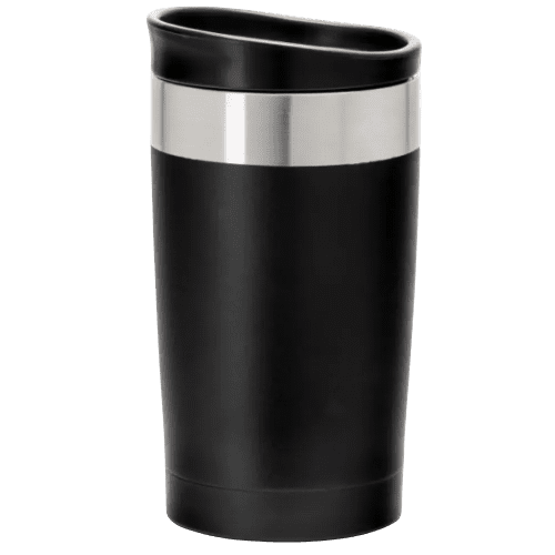 Logo branded Arusha Recycled Stainless Steel 350ml Coffee Cup with a design from Total Merchandise