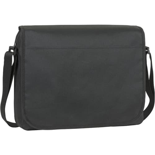 Promotional Whitfield Recycled Messenger Business Bag in Black from Total Merchandise