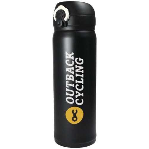 Custom printed 480ml Thermic Vacuum Steel Flask in Black from Total Merchandise