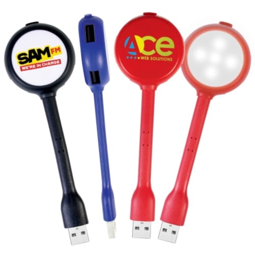 Promotional Light Up Multi USB Chargers printed with your company logo from Total Merchandise